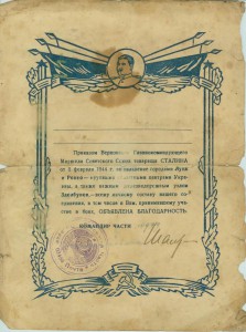 10 благодарностей на города на 1 чел. Луцк , Ровно и т.д.