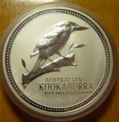 Австралия, 30 долларов, 1 кг, Чистое серебро КОЗА 2003