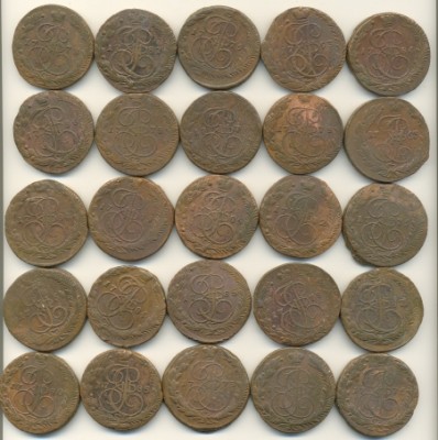 ПЯТАКИ ЕКАТ 2 (100шт.). ХОРОШИЕ.