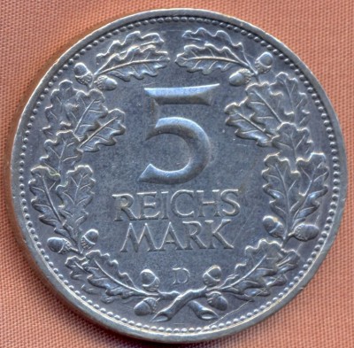 Тысячелетие реки Рейна 5 марок 1925г.