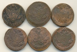 Пятаки ЕК2 1781-1786гг.