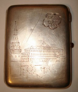 Портсигар - КРЕМЛЬ - серебро