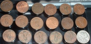 Финляндия 30 монет 1 25 50 пенни 1875-1917 Серебро Медь