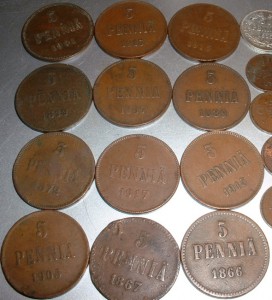 Финляндия 29 монет 1 5 25 50 пенни 1867-1917 Серебро Медь