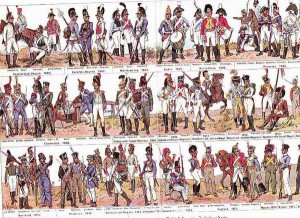 ТРИ касочных гравьюры, солдаты, униформа.