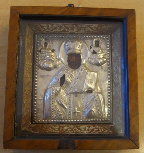 Никола, серебро - толстый оклад, коробка.