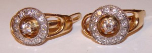 Серьги *585 с бриллиантами
