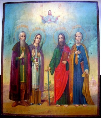 Икона "Князь Владимир,Св.Анисия,Ап.Пётр,Ап.Павел".