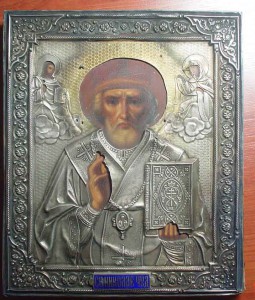 Николай чудотворец серебро-эмаль!