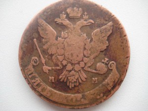 5 коп 1764 ММ перечекан 10 коп 1762 года