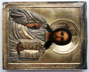 Вседержитель - киот, оклад серебро.