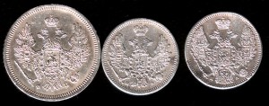 10к 1847г, 10к 1850г, 20к 1857г
