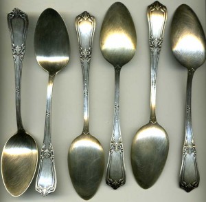 Набор вилок и ложек.Серебро,875 проба.