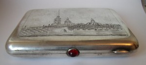 Портсигар серебро ,, Петропавловская крепость ,,