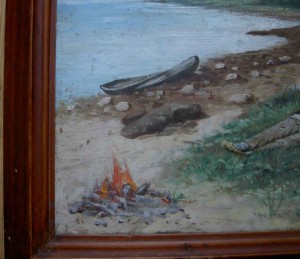 Старая картина "На берегу"