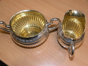 Чайно-кофейный сервиз.4 предмета.Серебро.1918 год.