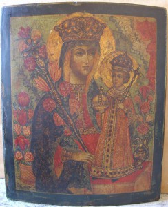 Икона Божией Матери *Неувядаемый цвет". Аналой.