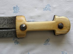 Кабардинский большой нож , ручка слон кость.