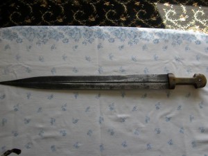Кабардинский большой нож , ручка слон кость.