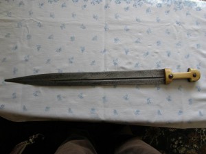 Кабардинский большой нож , ручка слон кость.