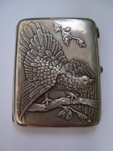 Портсигар "Глухарь" серебро 875