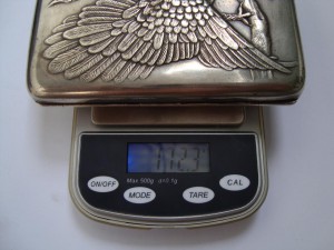 Портсигар "Глухарь" серебро 875