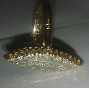 Кольцо маркиз с брилиантами.