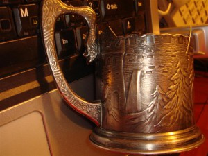 Сер. подстаканник Богатырская застава