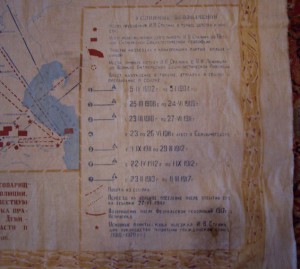карта на ткани: Места жизни и рев.деятельности И.В.Сталина