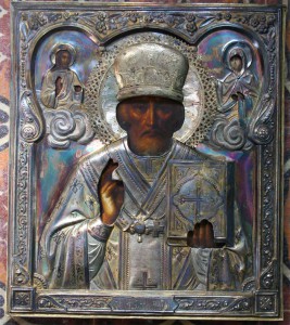 Св. Николай. оклад серебро. Красивый.