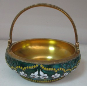 Сервиз кофейный серебро 916 эмаль.