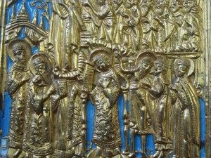 "ПОКРОВА Св БОГОРОДИЦЫ"Эмаль. Огненное золочение.