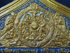 "ПОКРОВА Св БОГОРОДИЦЫ"Эмаль. Огненное золочение.