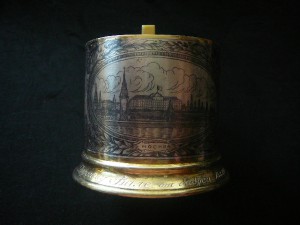 Подстаканник с кремлём, чернь