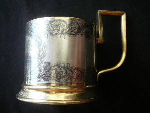 Подстаканник с кремлём, чернь