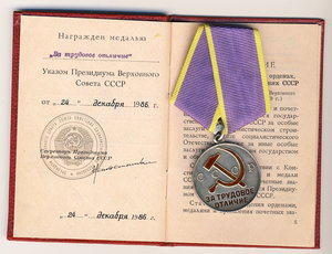Трудовое отличие на доке 86 год