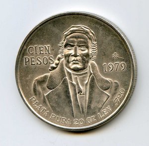 Cinco PESOS. Мексика. 1943, 1953, 1979 гг.