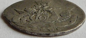 5 копеек 1758 серебро, гладкий гурт