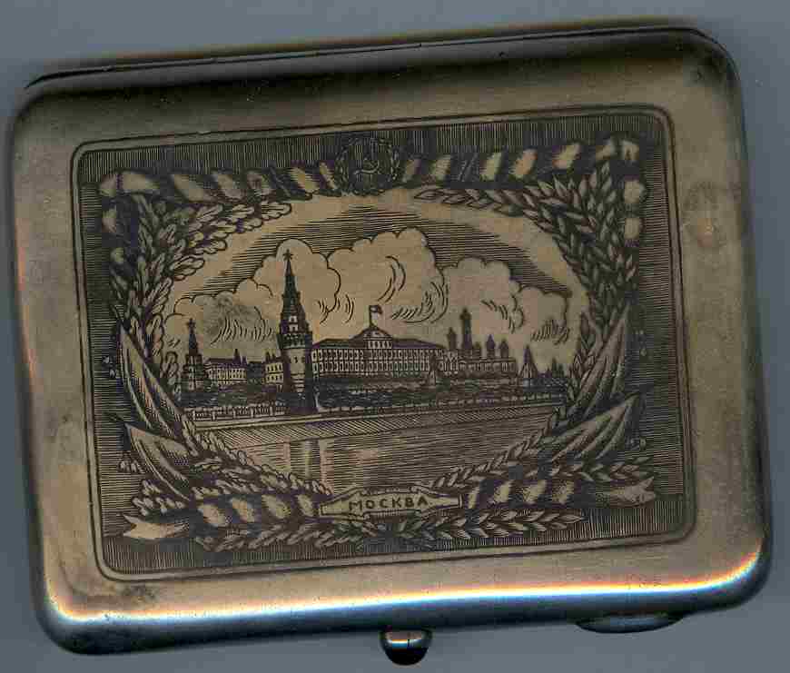 Портсигар серебро