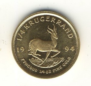 1 и 1/4 Крюгерранда ЮАР Золото.