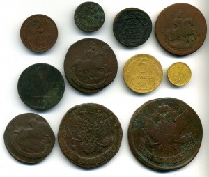 Кучкам монет царизм разные