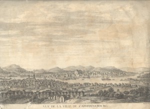 Гравюра Екатеринбург вид города Екатеринбурга.